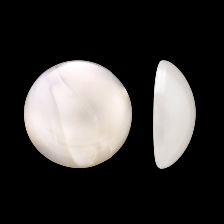 Acrylic: German Cabochon Round 1 Pearl White