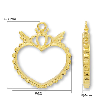Design frame heart crown gold