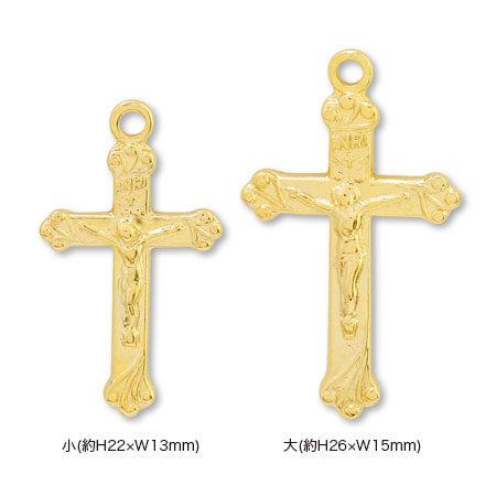 Cast charm cross rhodium color