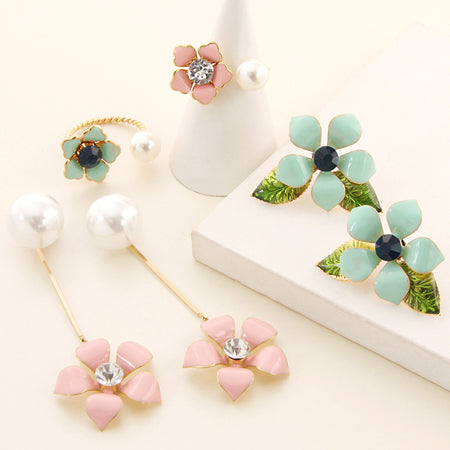 Botanical Flower 1 with epo Pink Pink/Crystal/G [Outlet]