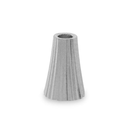Conical cap with stripes, rhodium color