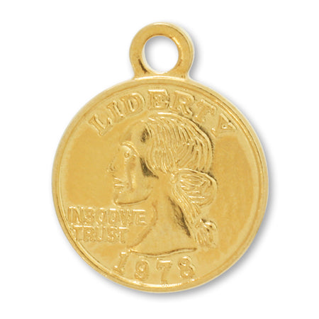 真鍮プレスチャーム コイン2　ゴールド