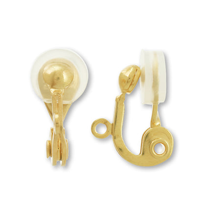 Earrings Clip Ball gold with rubber
