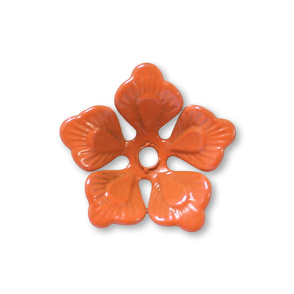 Metal Flower 5 Bent Flower Approximately 12mm Orange [Outlet]