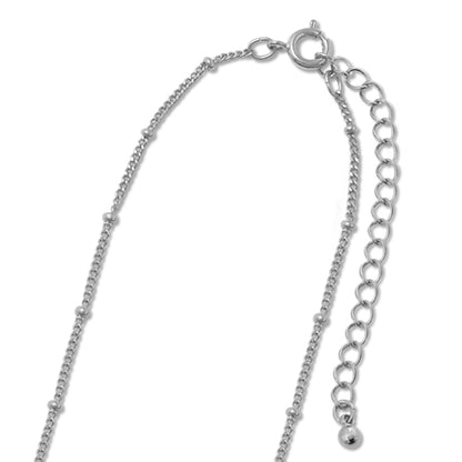 Chain necklace K-205 Rhodium color (with adjuster)