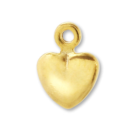 Brass charm heart gold