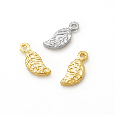 Brass charm leaf gold