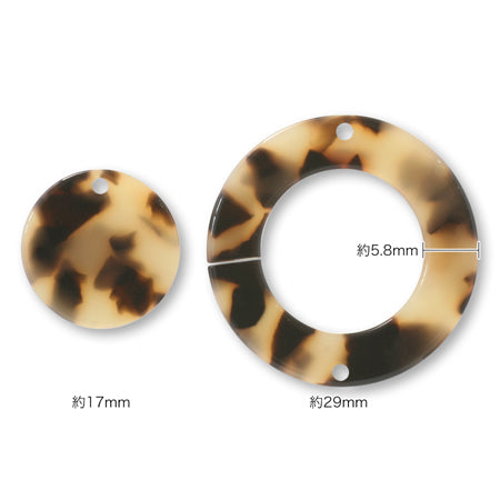 Silky round about 29/17mm cream marble [Outlet]