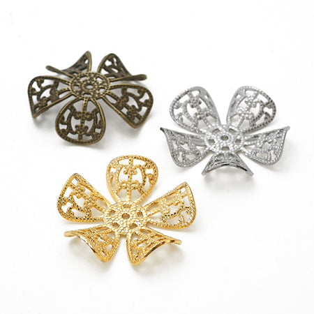 Sukasi parts flower five petals approx. 20mm rhodium color