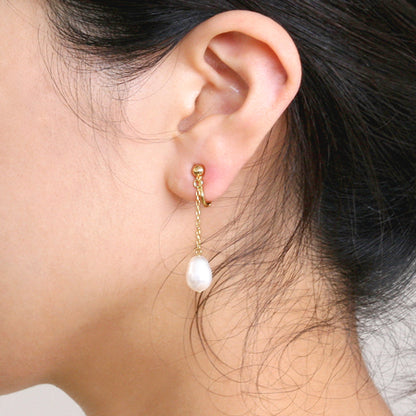 Earrings screw spring ring gold