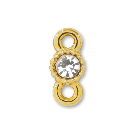 Charm stone clasp round 2 ring gold