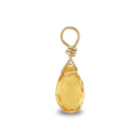 Natural stone glasses fastening charm drop citrine (natural)