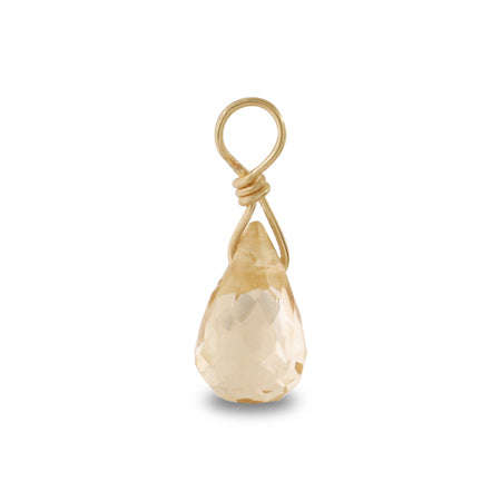 Natural stone glasses fastening charm drop champagnez (natural)