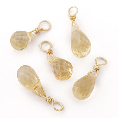 Natural stone glasses fastening charm drop champagnez (natural)