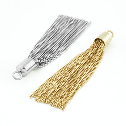 Gold with tassel chain fittings. Gold.
