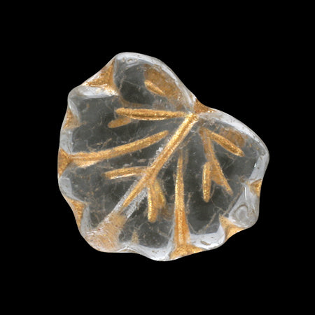 Czech Heart Leaf Crystal/Gold
