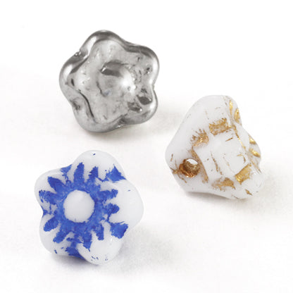 Czech flower beads three-dimensional crystal/cal