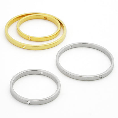 Metal ring parts round vertical hole gold
