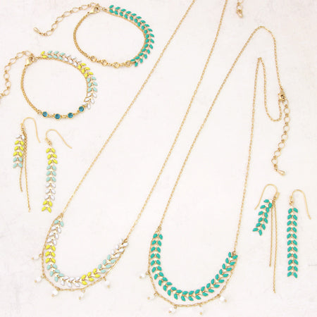 Green Turquoise with chain k-355