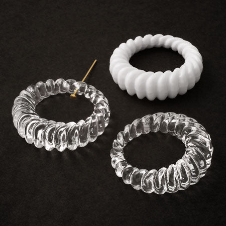 アクリル ドイツ製 リング ツイスト　ホワイト