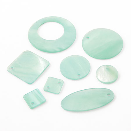 Shell parts diamond shape 1 hole green [outlet]