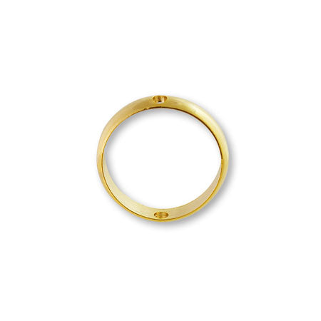 Metal ring parts round 2 holes gold