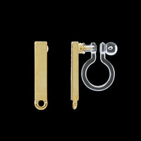 Non-pierced earrings stick 1 ring gold