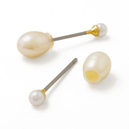 Earring catch freshwater pearl potato white