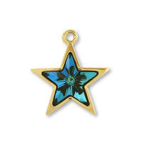 Charm #4745 Star 1 ring Crystal Bermuda Blue/G
