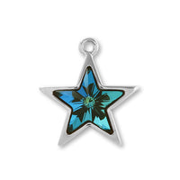 Charm #4745 Star 1 ring Crystal Bermuda Blue/RC