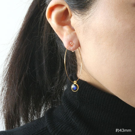 Non-pierced earrings resin hoop clear/G
