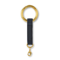 Carabiner with leather strap navy/G