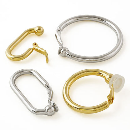 Chunky hoop earrings round rhodium color