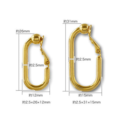 Chunky hoop earring Square Gold