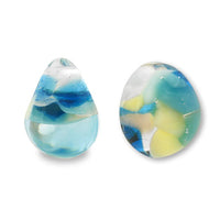 Teardrop beads coconut blue