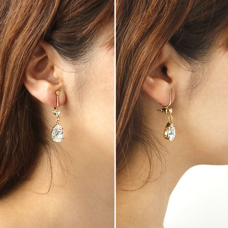 Earring converter for spring post rhodium color