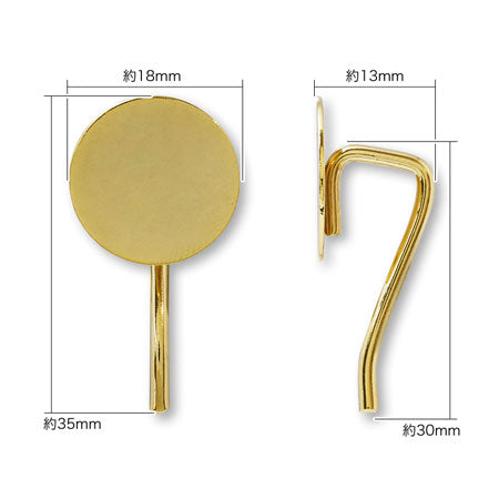 Pony hook round plate gold