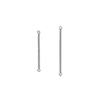 Metal stick twist 2 rings rhodium color