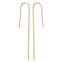 Earrings wire U-shaped deformation gold