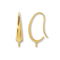 Design hook earrings cored gold
