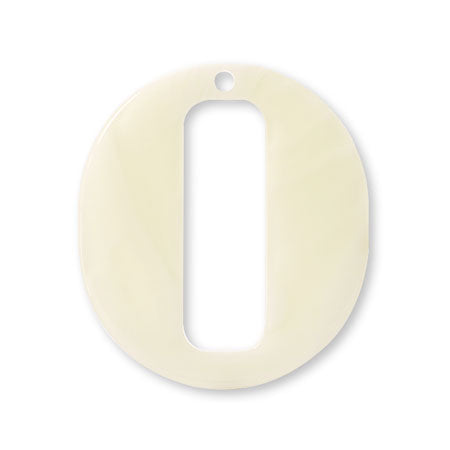 Acrylic parts oval 1 hole ivory [Outlet]