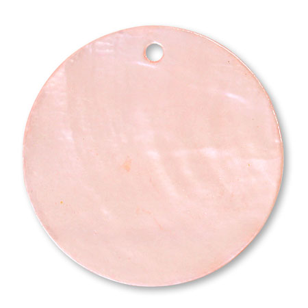 Capiz shell round plate 1 hole salmon pink [outlet]
