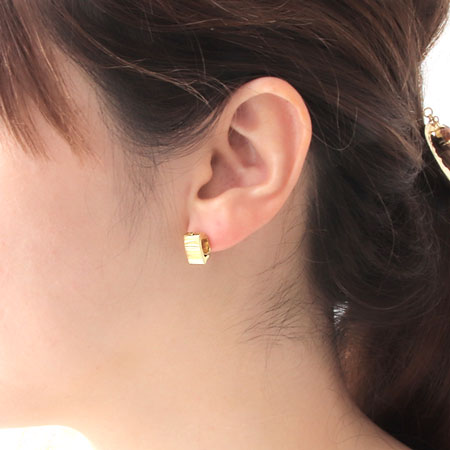 Design titanium earrings with catch, rhodium color
