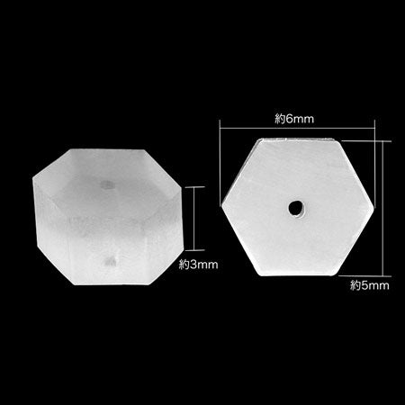 ピアス用ゴムキャッチ 六角　クリア