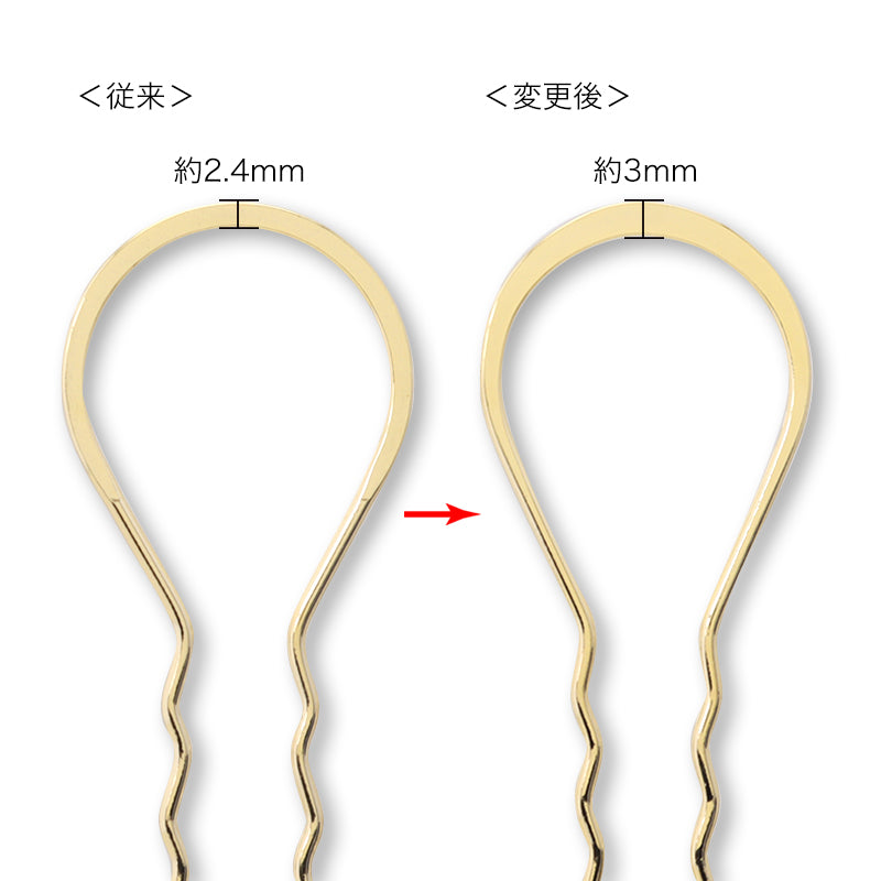 Hair fittings hairpin U-shaped wave type rhodium color