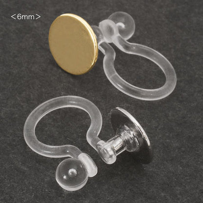 Non-pierced earrings resin round plate clear/RC