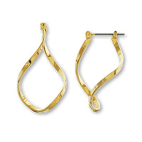 Stainless steel earrings twist drop gold