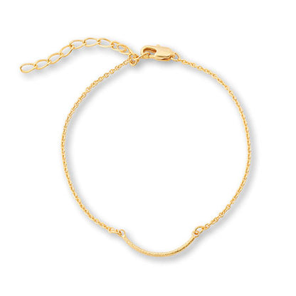 Chain bracelet metal curve with stardust, gold with adjuster