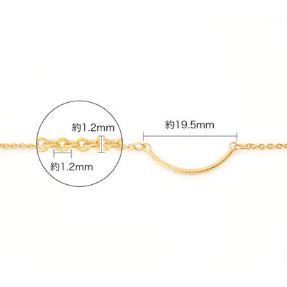 Chain bracelet metal curve with stardust, gold with adjuster