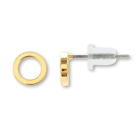 Stainless steel earrings metal ring mini gold